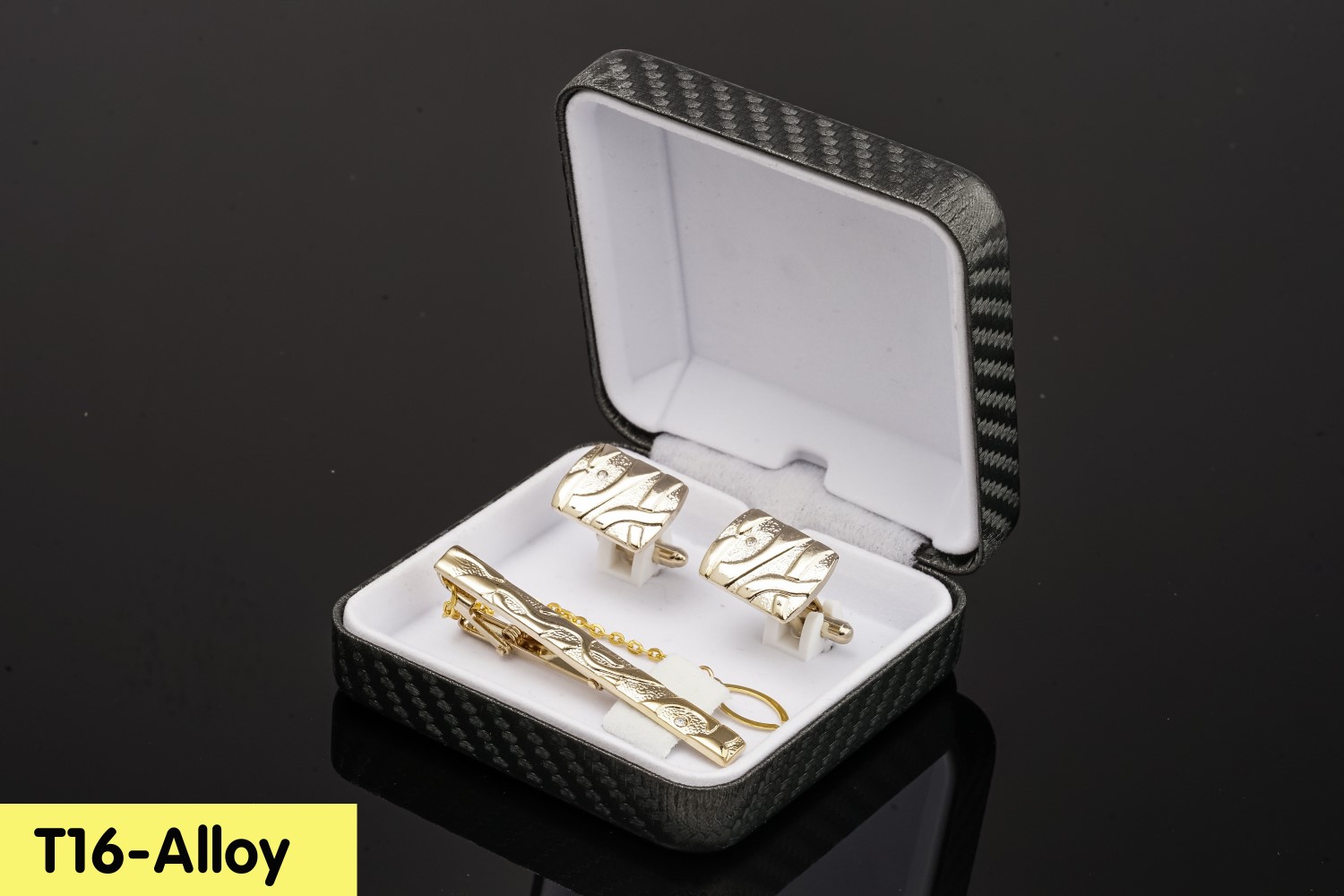 Bộ Cufflink khuy măng set- Tie Clip T16-Alloy